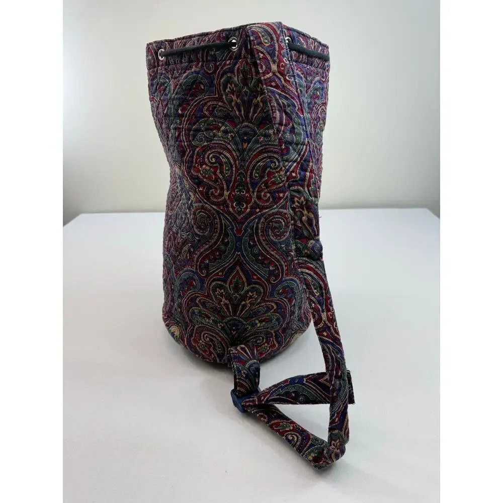 Vintage Vera Bradley Medallion 1995 Large Drawstring Backpack